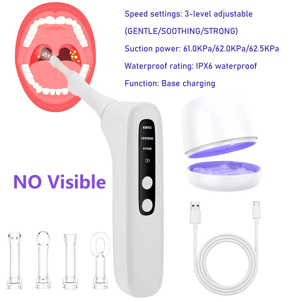 Electric Tonsil Stone Remover 3 Suction Eliminate Bad Breath Home Oral Hygiene Tonsil Stone Extractor Swallow Difficulty Relief Peaceful Pleasures Health and Wellness TYPE 2