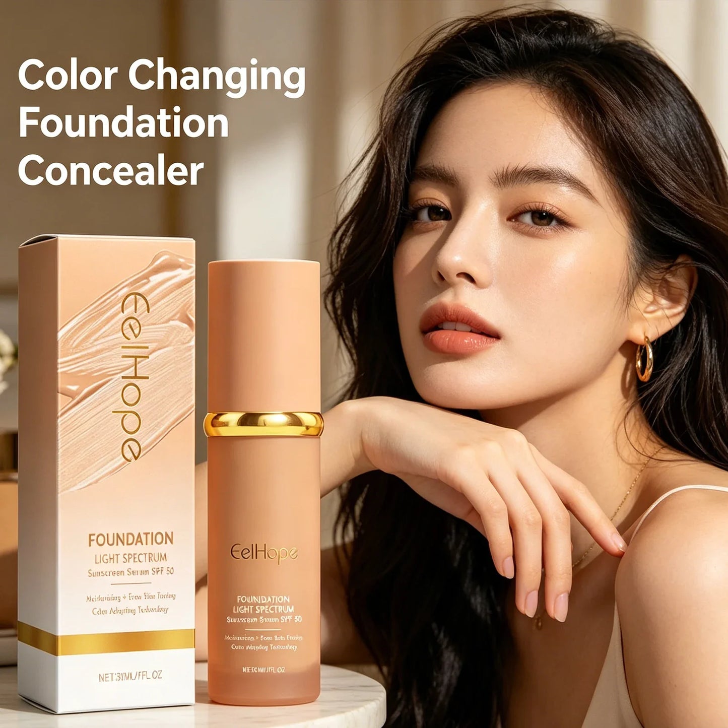 Eelhope Color-Changing Foundation – Full Coverage & Hydrating