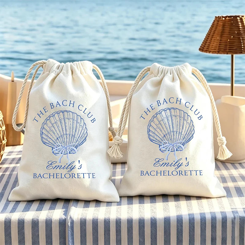 Personalized Bach Club Seashell Bags | Bachelorette Party Favor Party Favor Bags Peaceful Pleasures Health and Wellness