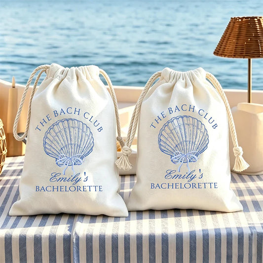 Personalized Bach Club Seashell Bags | Bachelorette Party Favor Party Favor Bags Peaceful Pleasures Health and Wellness