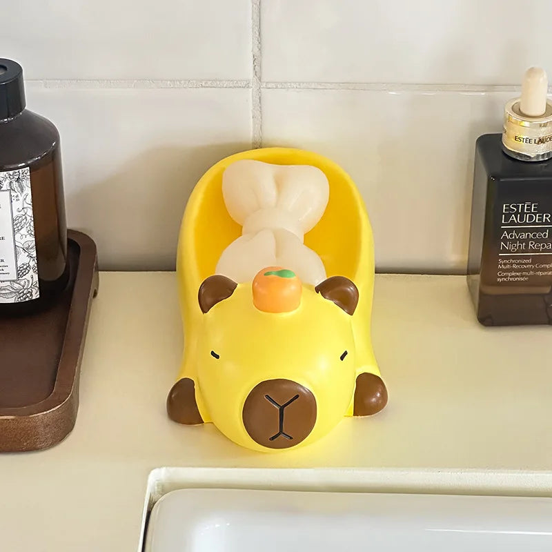 2026 New Creative Capibala Soap Box, Draining Soap Storage Rack, Household Sink, No Water Accumulation, Cartoon Cute Soap Dish Y Peaceful Pleasures Health and Wellness