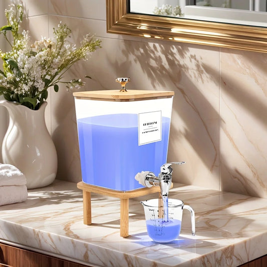 Laundry Detergent Dispenser with Stainless Steel Tap – Liquid Soap & Fabric Softener Dispenser Peaceful Pleasures Health and Wellness
