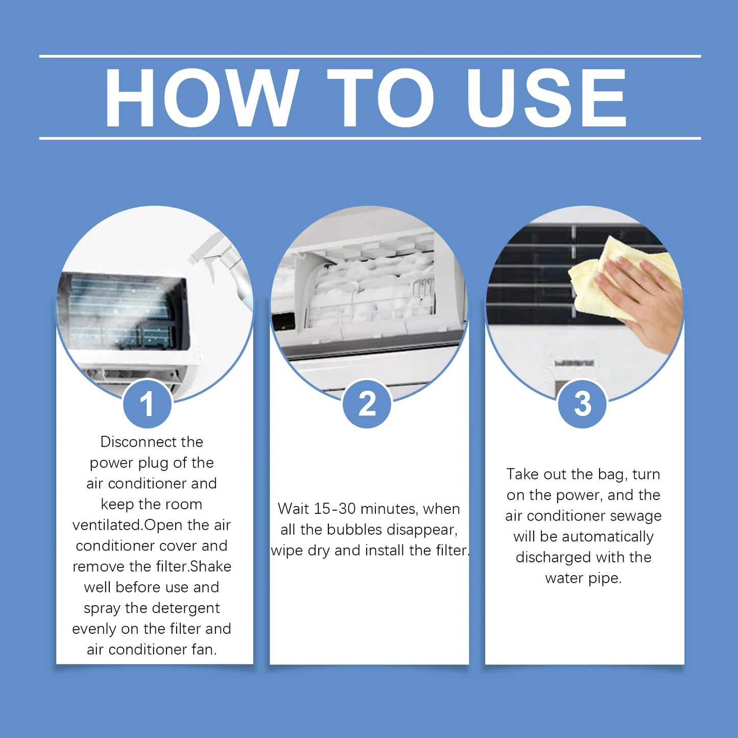 Jue-Fish AC Cleaner Spray | No-Dismantle Foam & Odor Remover
