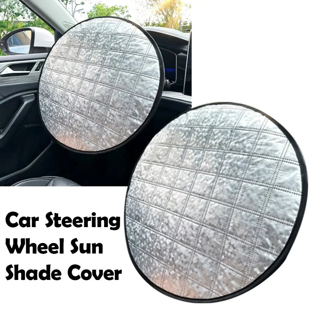 Universal Steering Wheel Sunshade Cover Heat Insulation UV Protection Sunshade Cover Foldable Dust-proof Protector for Outdoor Peaceful Pleasures Health and Wellness