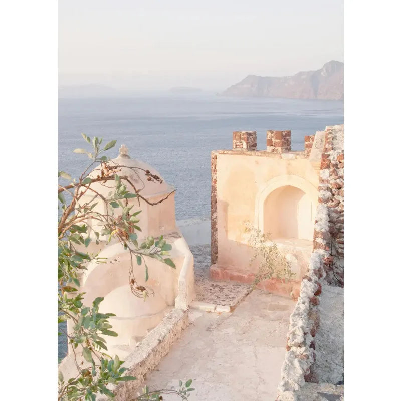 Santorini Greece Canvas Wall Art | Aesthetic Travel Poster