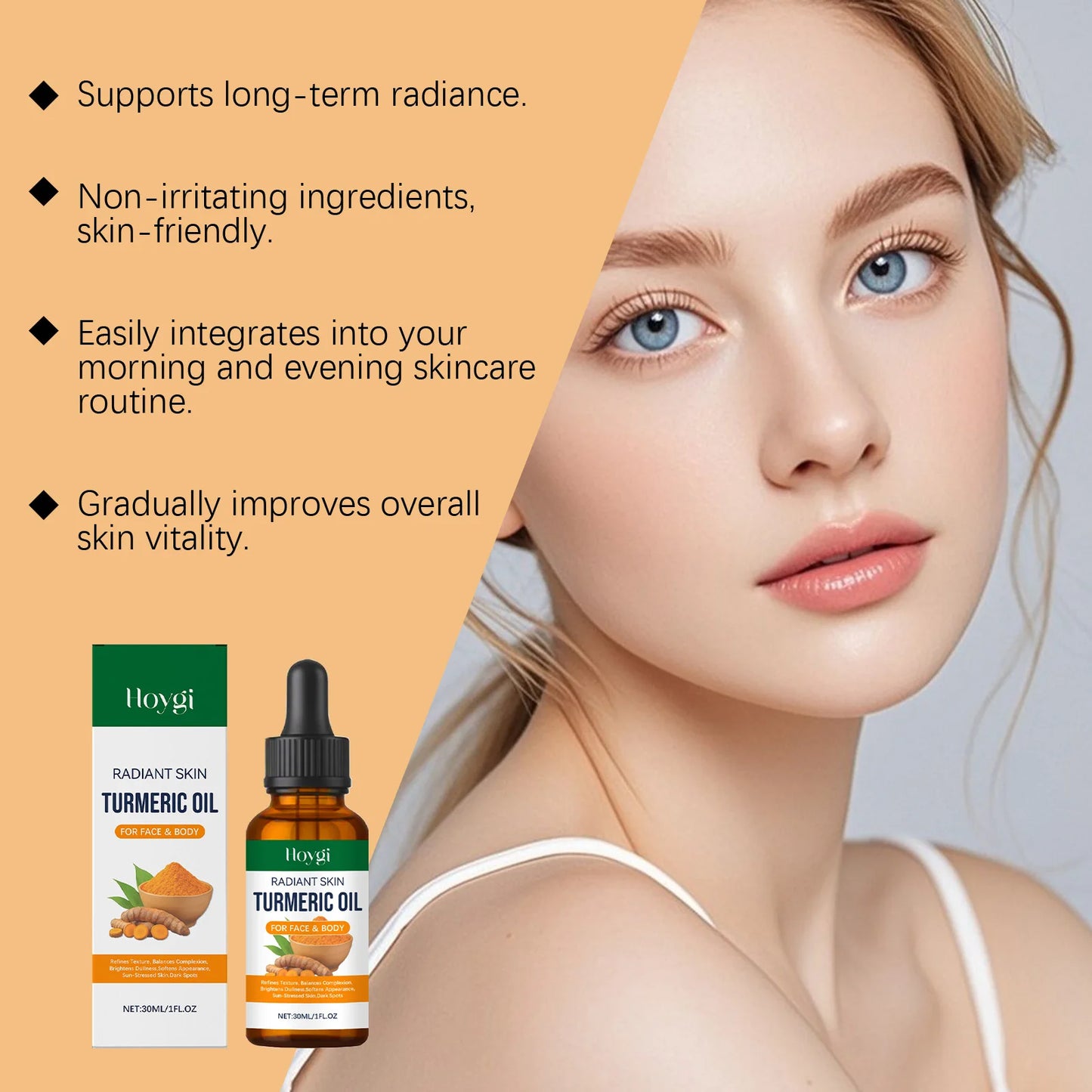 Turmeric Brightening Oil Dark Spot Corrector Exfoliating Face Oil Even Skin Tone Nourishing Fades Sun Spots Body Face Skincare Peaceful Pleasures Health and Wellness