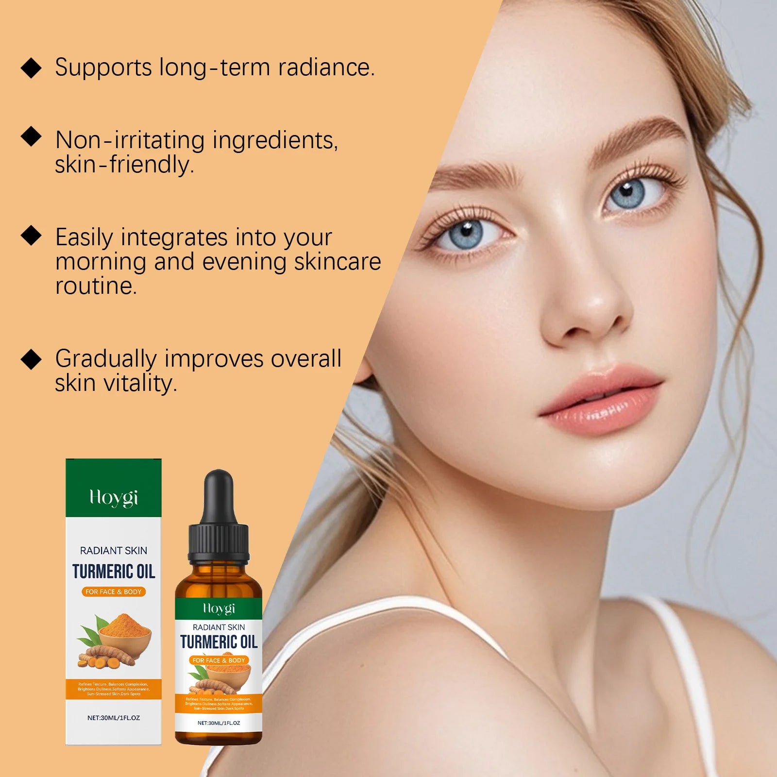 Turmeric Brightening Oil Dark Spot Corrector Exfoliating Face Oil Even Skin Tone Nourishing Fades Sun Spots Body Face Skincare Peaceful Pleasures Health and Wellness