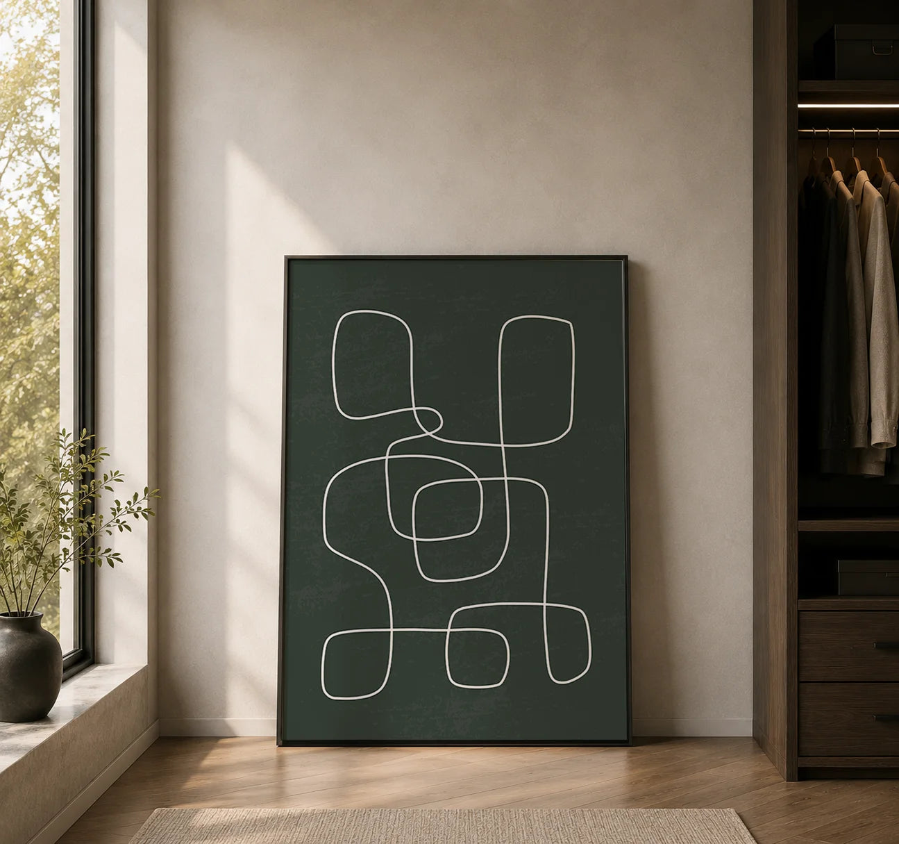 Abstract Minimalist Line Canvas Wall Art | Modern Poster Print Canvas Wall Art Print Peaceful Pleasures Health and Wellness