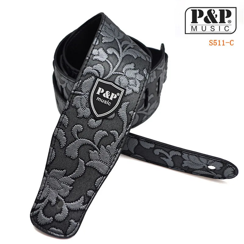 Pvsp Leather Guitar Strap Acoustic Electric Folk Guita Solid Durable