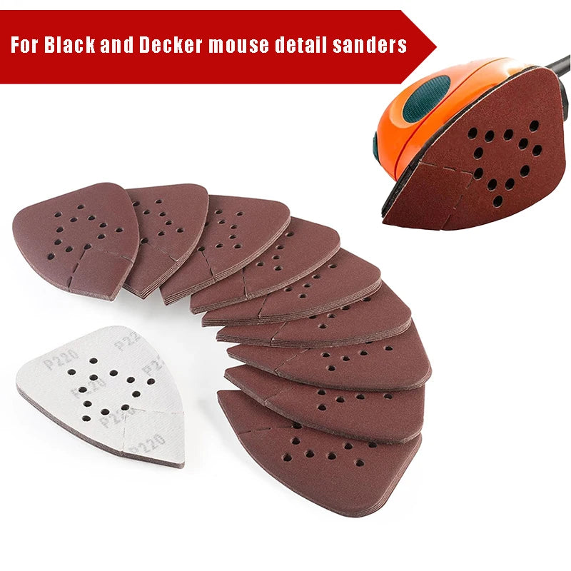 12 Holes Mouse 60-320 Grits Paper Detail Sanding Sander PSM