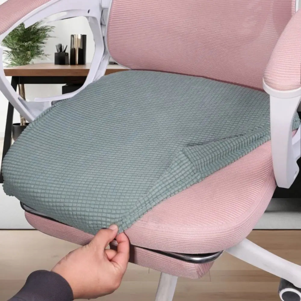 New Velvet Office Chair Seat Covers Thickened Washable Chair Dustproof Cover Removable Solid Color Chair Cover Peaceful Pleasures Health and Wellness