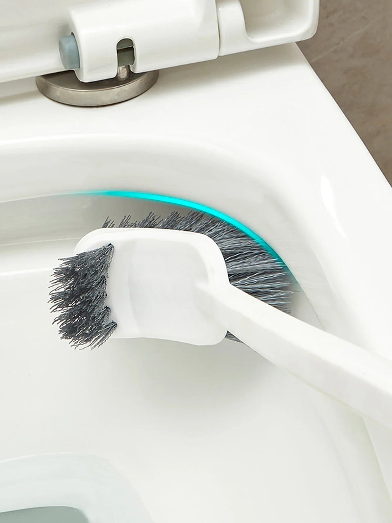 Long Handled Toilet Brush Suction Cup Type Hole Free Wall Mounted Double-Sided Elbow No Dead Corners Cleaning Squatting Sink Peaceful Pleasures Health and Wellness