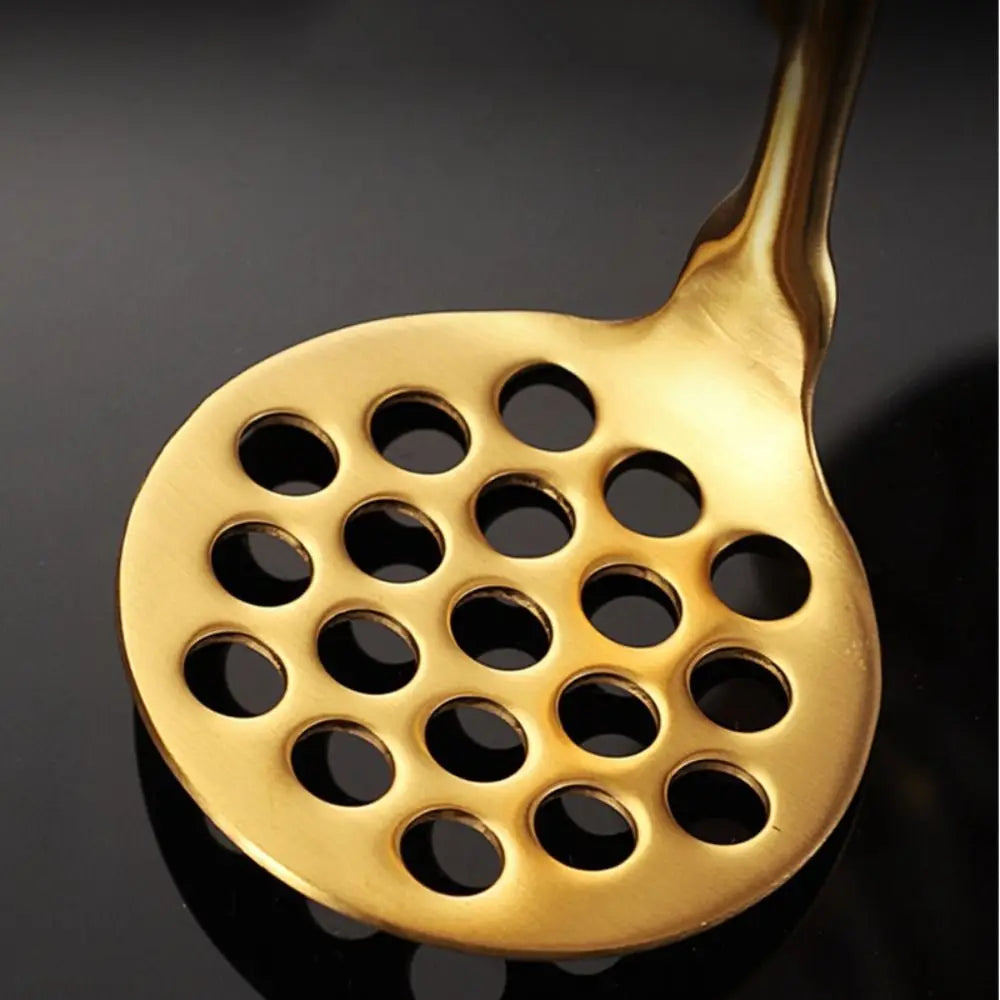 Gold Stainless Steel Potato Masher & Vegetable Press Tool