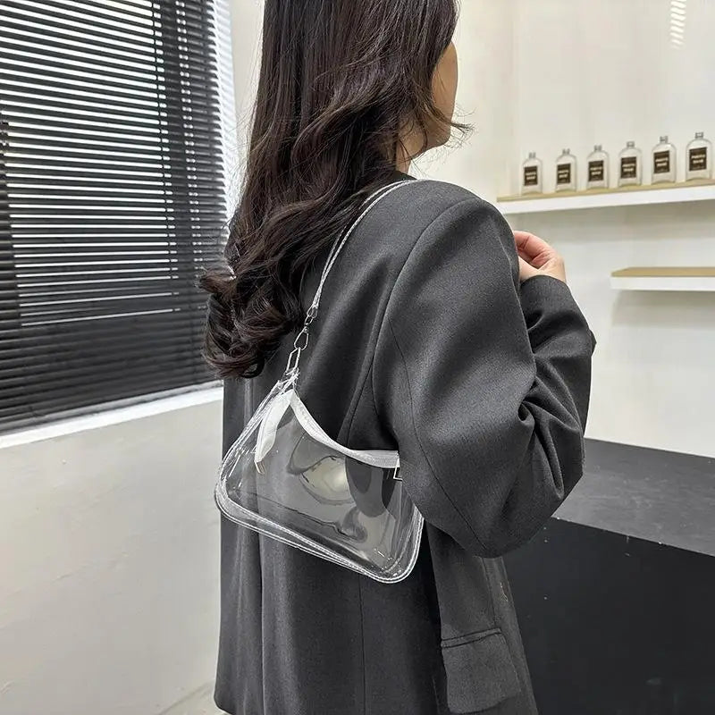 Clear Jelly Shoulder Bag – Y2K Small Underarm Purse