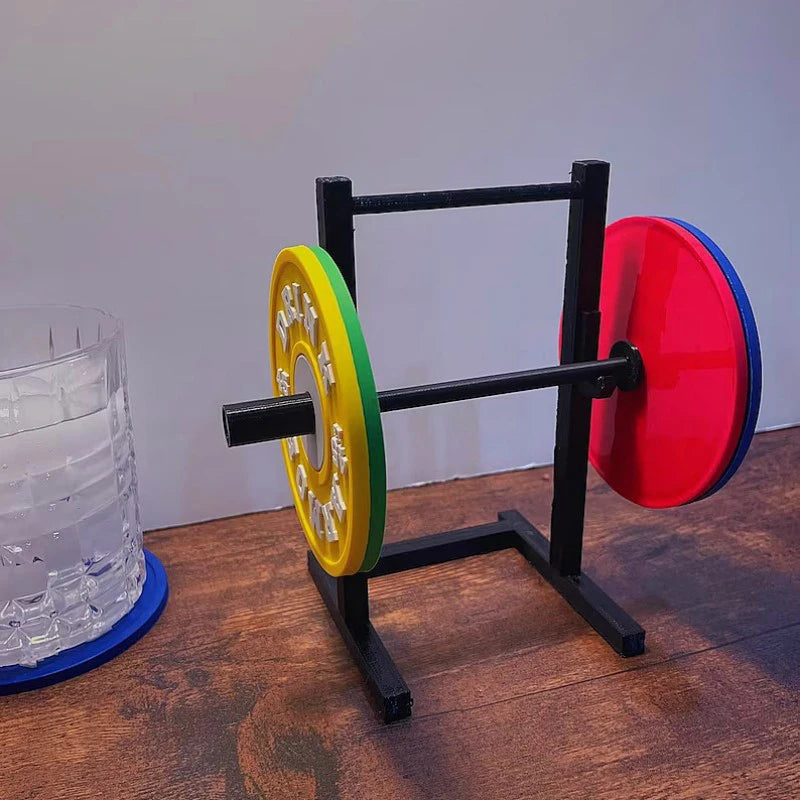 4-Pack Gym Weight Plate Silicone Coasters – BPA Free Non-Slip