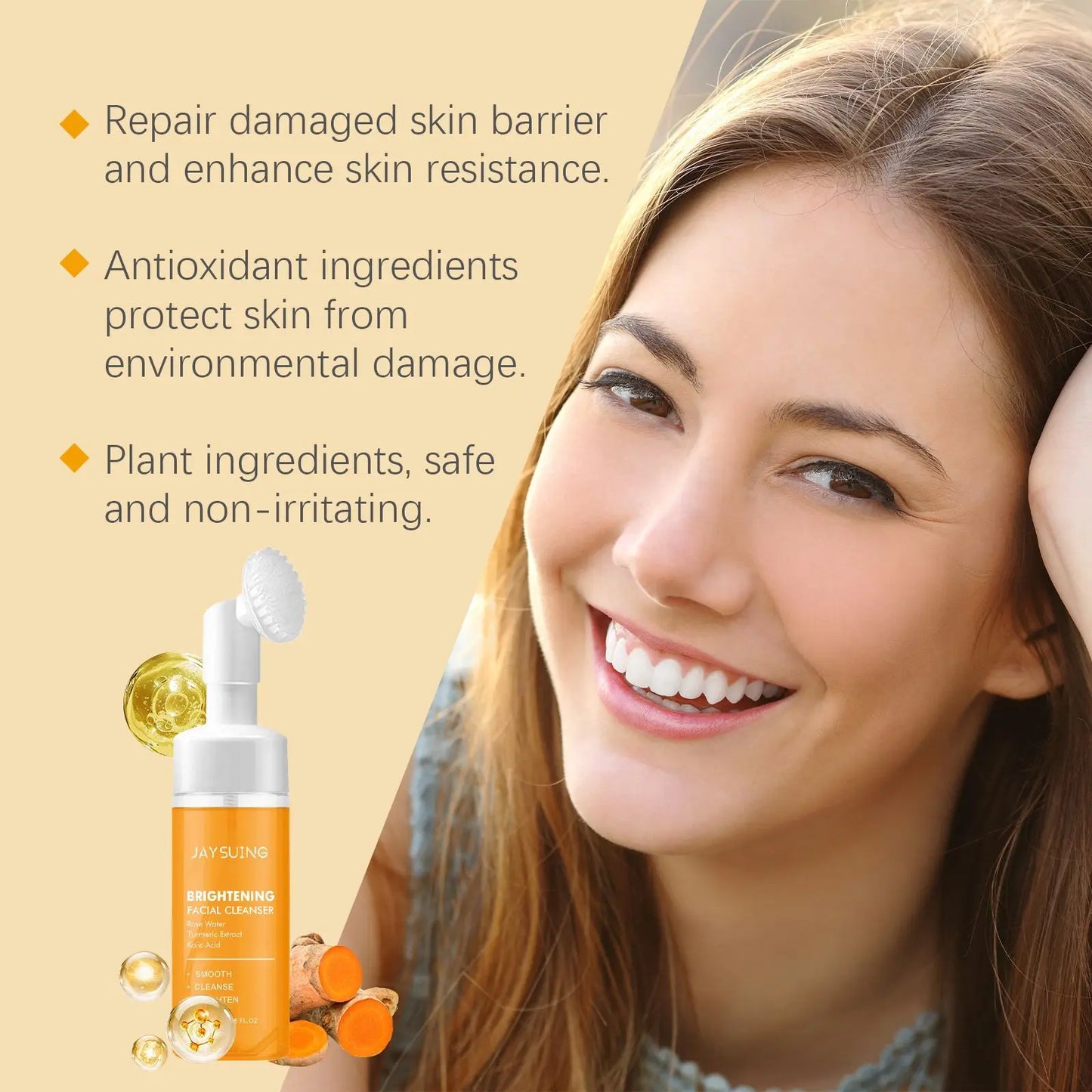JAYSUING Turmeric Foam Facial Cleanser – Pore & Oil Control 100ml