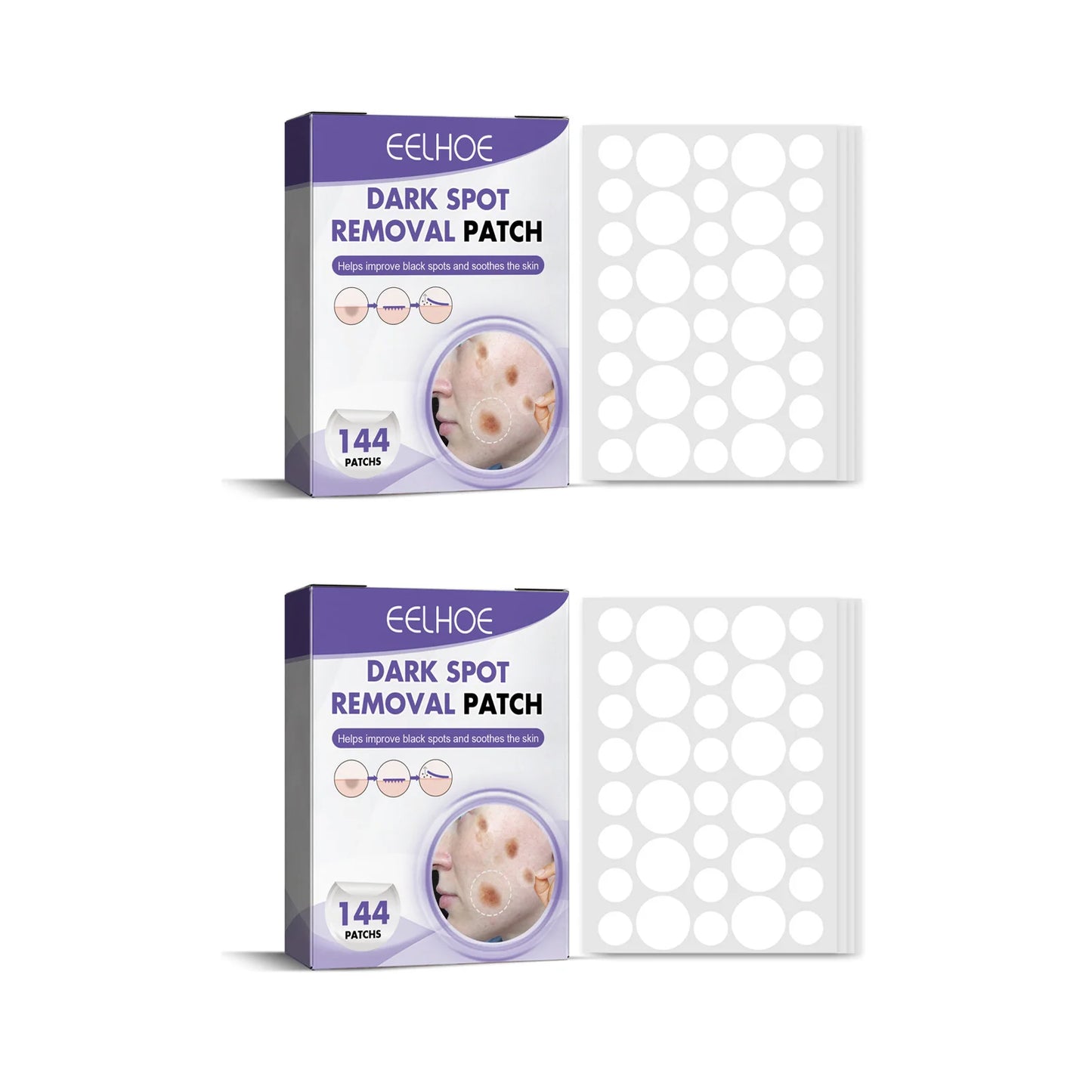 Dark Spot Correcting Patches – Brightening Blemish Repair 144pc Peaceful Pleasures Health and Wellness 2 x 144pcs Boxed