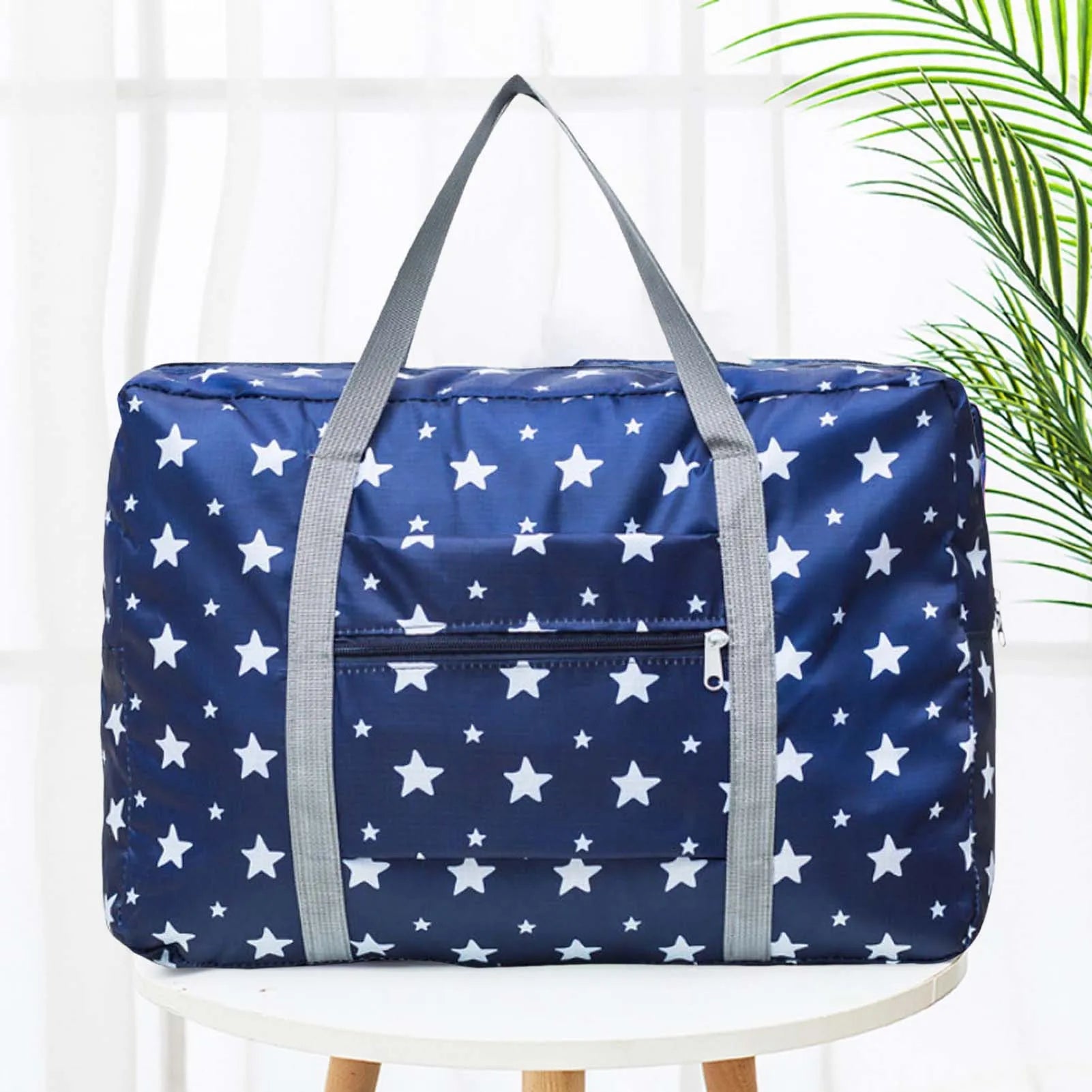 Foldable Waterproof Travel Duffle Bag Floral Print Carry On Luggage Weekender Overnight Bag for Women Men Under Seat Storage Peaceful Pleasures Health and Wellness