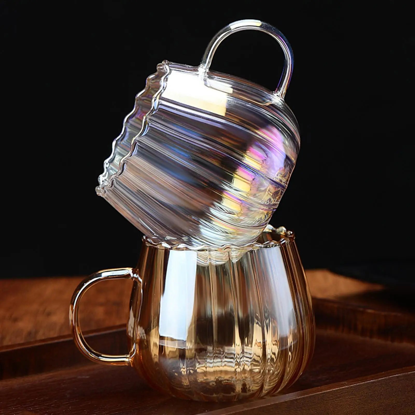 400ml Pumpkin Shape Glass Mug | Dishwasher Safe Coffee & Tea Cup Glass Mug Peaceful Pleasures Health and Wellness