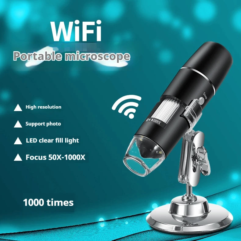 1000X High-Definition Wifi Wireless Digital Magnifying Glass, Mobile Phone Electron Microscope Peaceful Pleasures Health and Wellness