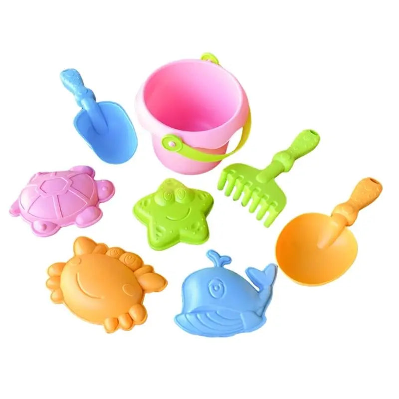 Kids Sand & Water Play Bucket Set – 4 or 8 Piece Summer Toy