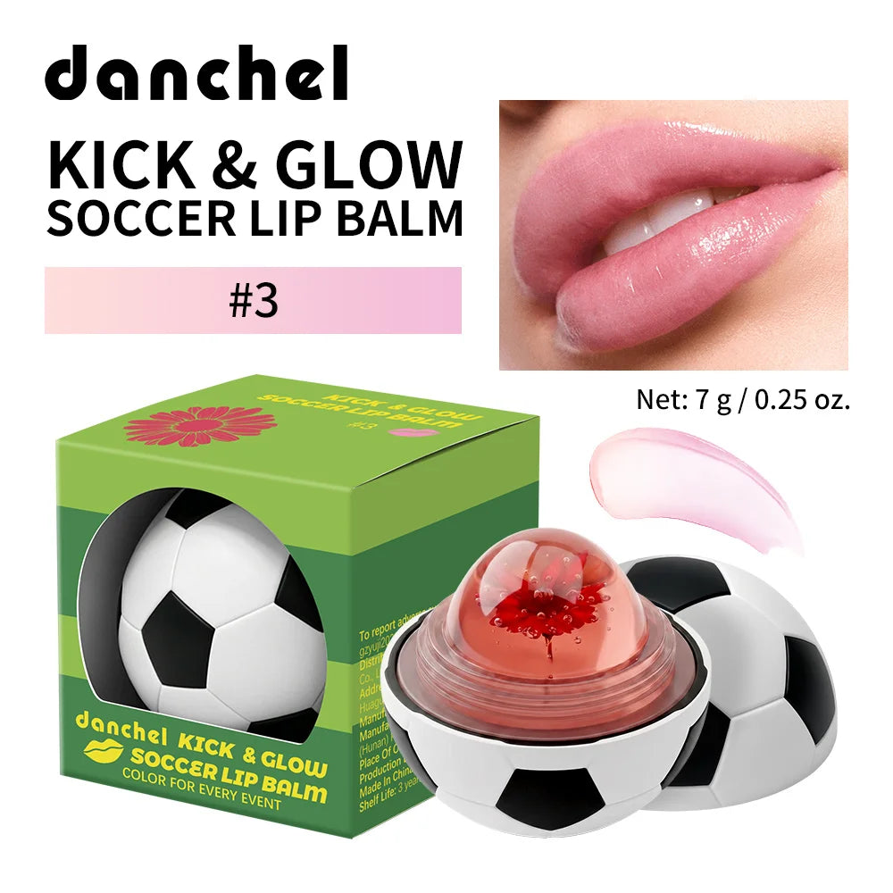 Kick & Glow Soccer Lip Balm Deep Hydrating Repair Soccer Appearance Design Silky Texture Flower Color Changing Lipstick Peaceful Pleasures Health and Wellness 03