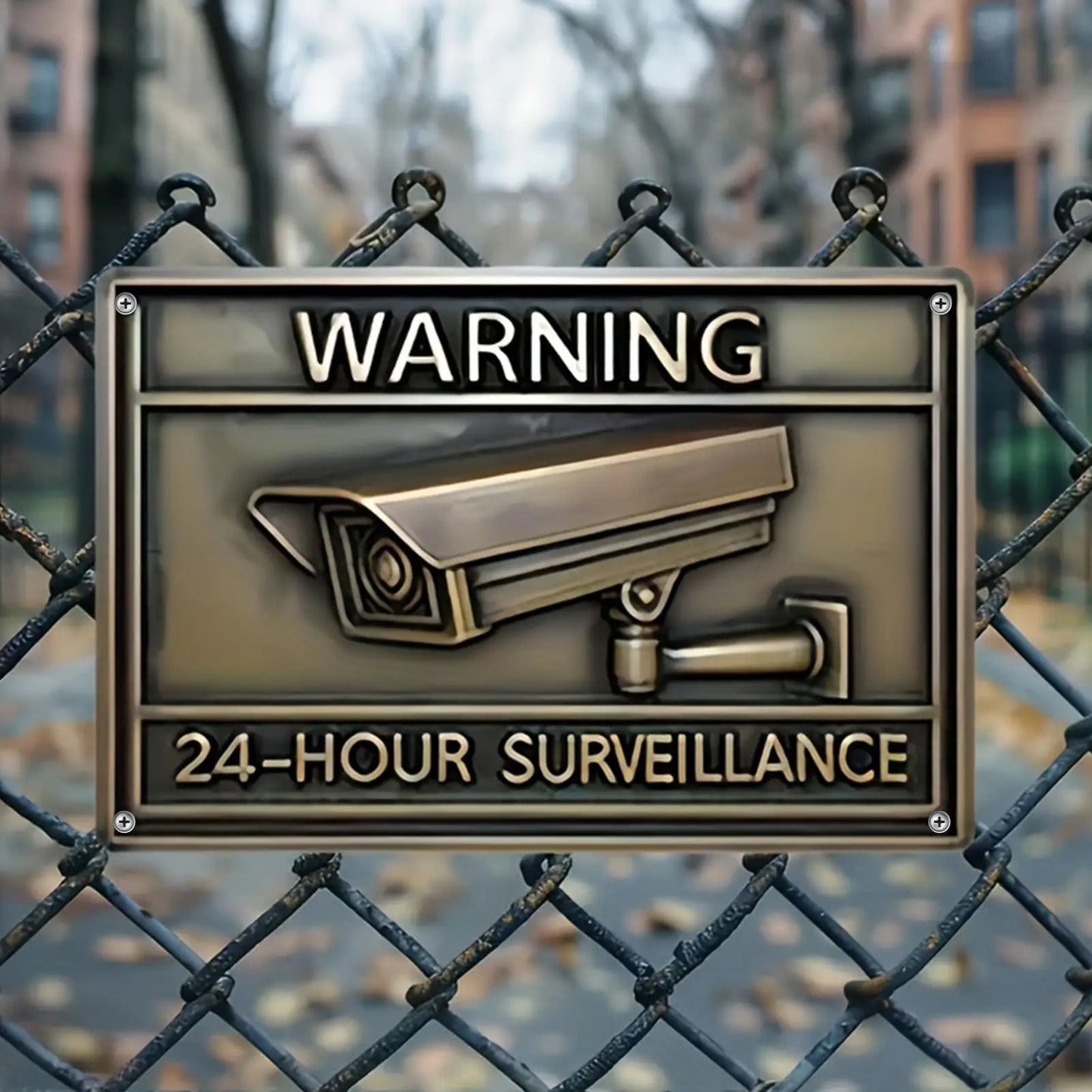 Vintage Metal CCTV Camera Warning Sign – Indoor & Outdoor
