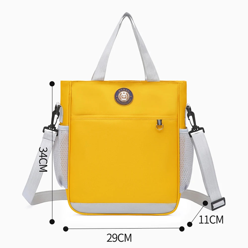 Large Capacity Student Contrasting Shoulder Bag Oxford Cloth Tote