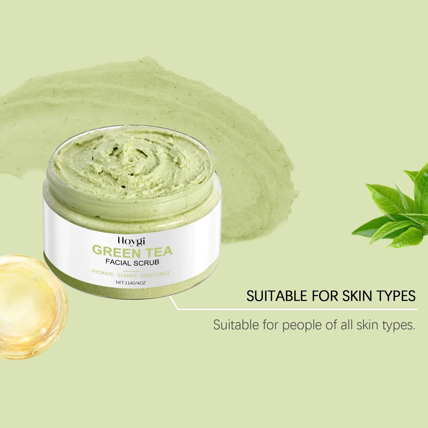 Hoygi Green Tea Facial Scrub – Pore Cleansing & Hydrating