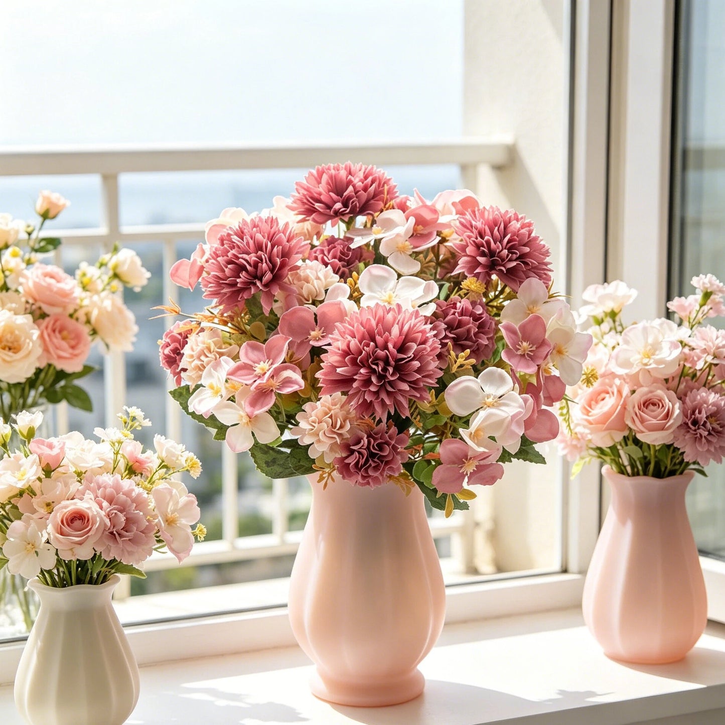 Artificial Silk Peony Rose Ball Bouquet | Wedding & Home Decor