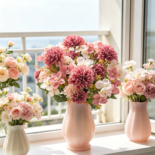 Artificial Silk Peony Rose Ball Bouquet | Wedding & Home Decor Artificial Flower Bouquet Peaceful Pleasures Health and Wellness