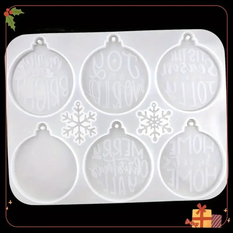 Christmas Round Ornament Silicone Mold | Epoxy Resin DIY Craft