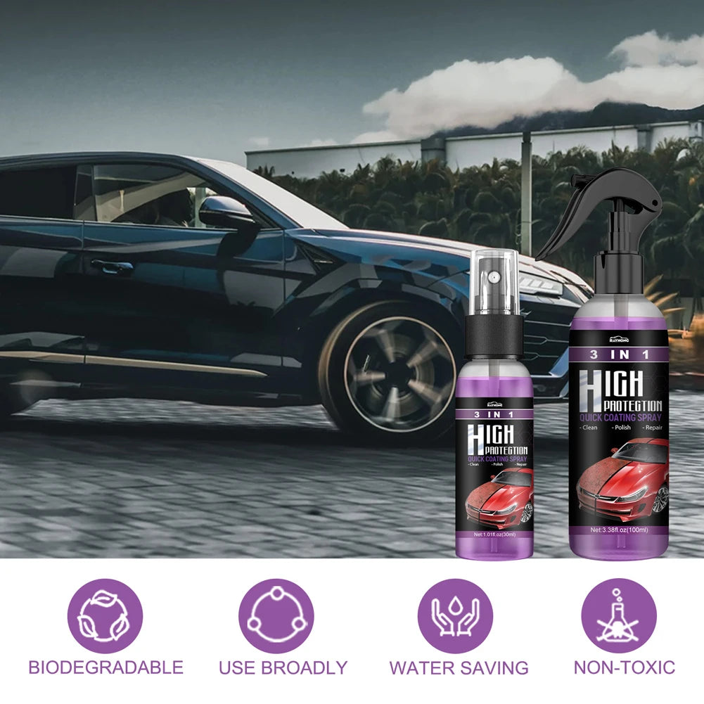 3 in 1 High Protection Quick Ceramic Coating Nano Spray Car Coating Wax Polishing Spray Plastic Refresh Fast Fine Scratch Repair Peaceful Pleasures Health and Wellness