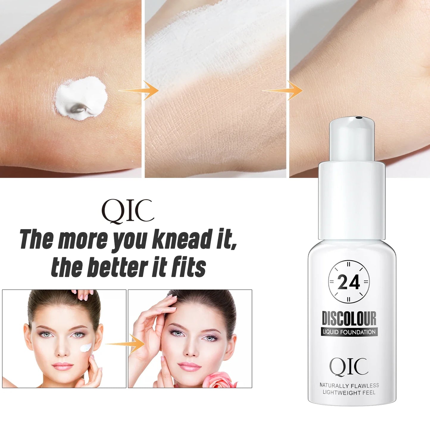 QIC 30ml Color-Changing Liquid Foundation – Full Cover Matte