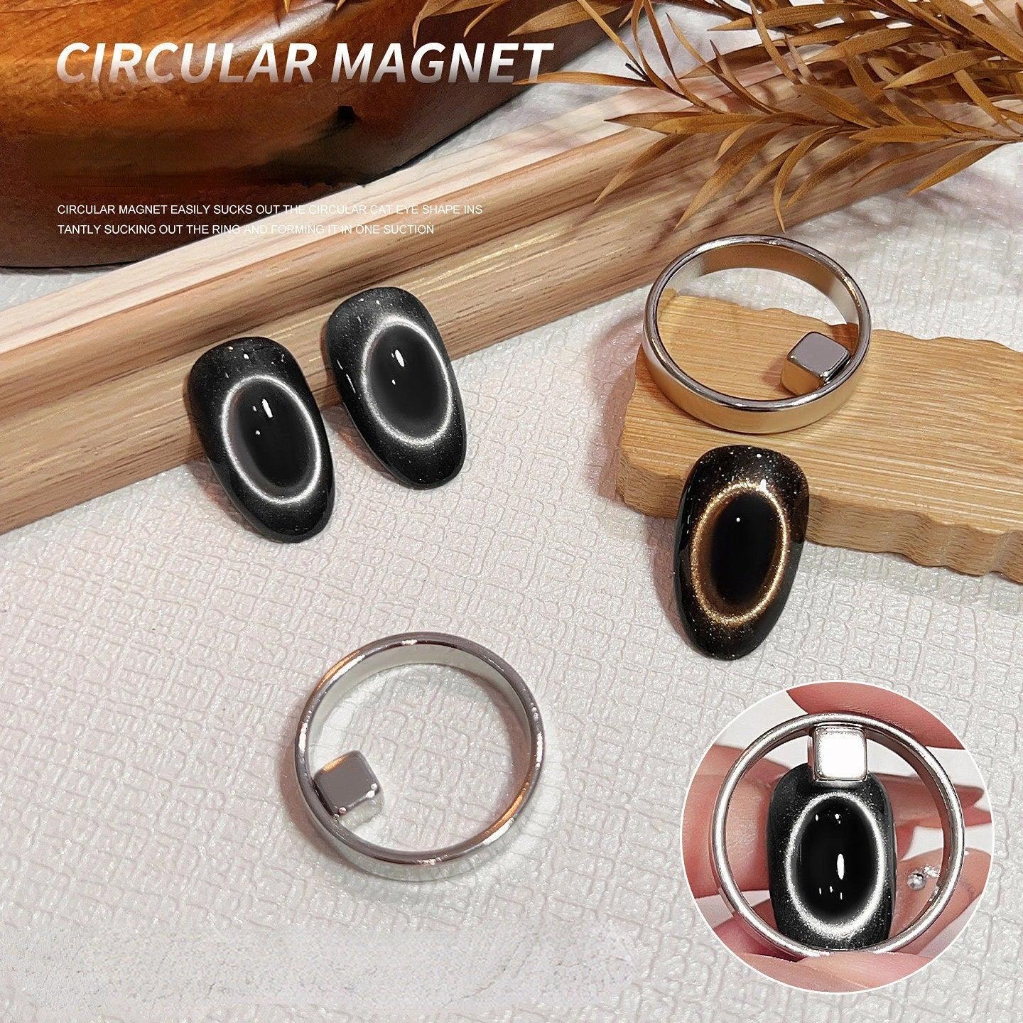 Hollow Black Hole Cat Eye Magnet Ring DIY Cat Eye Nail Art Effect Strong Magnetic Tool for Magnetic Gel Polish Manicure Tools Peaceful Pleasures Health and Wellness