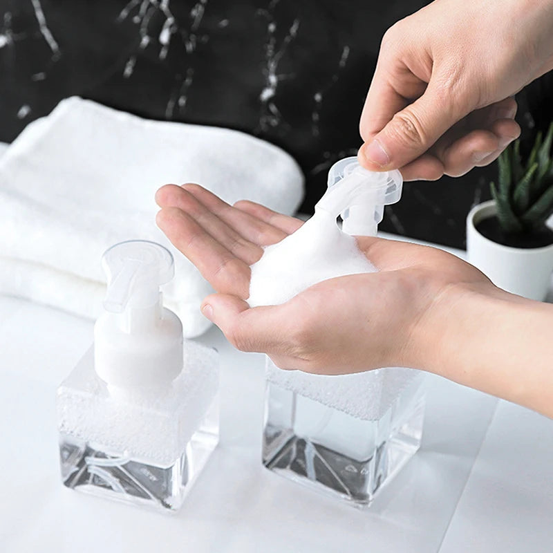 250/450ml Transparent Large Foam Dispenser Plastic Pump Bottles Mini Empty Soap Refillable Bottle For Travel Shampoo Bottles Peaceful Pleasures Health and Wellness