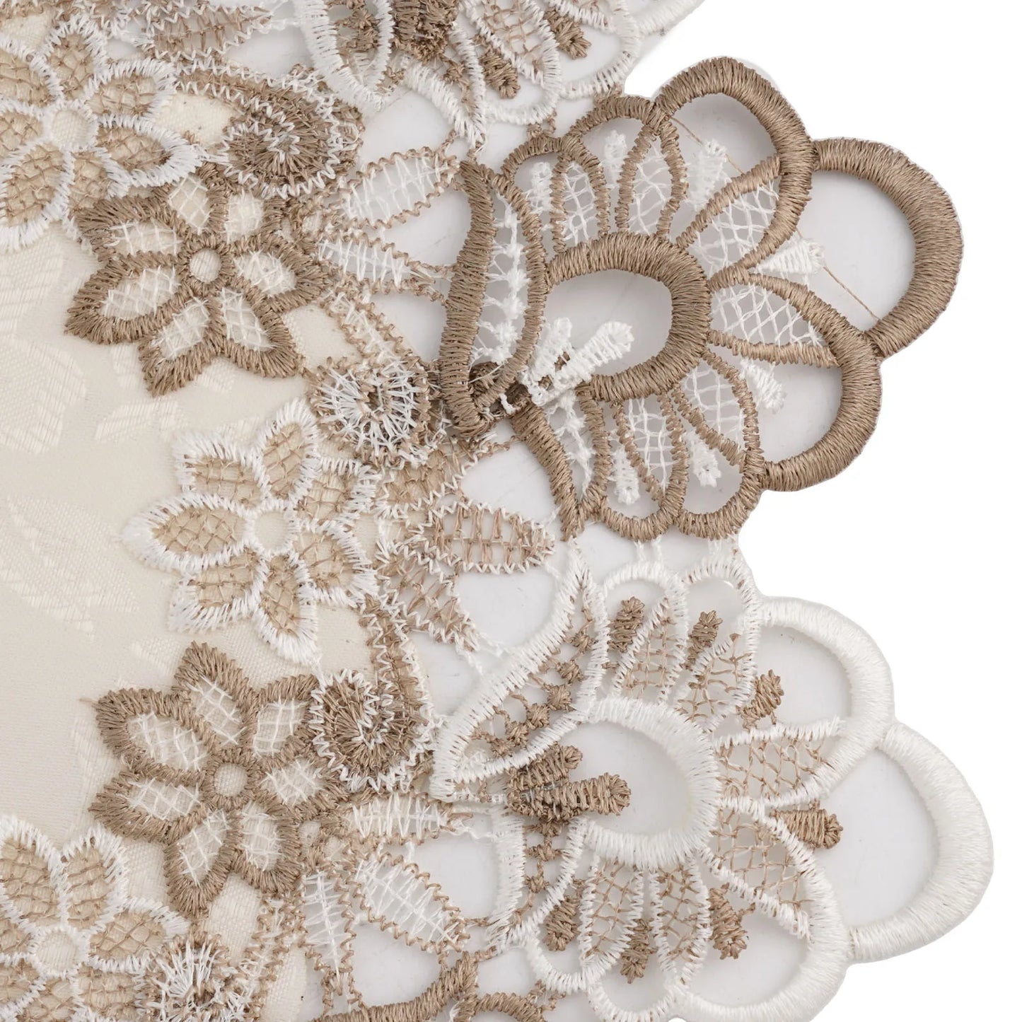 Round Tablecloth Lace Floral Table Cover Dustproof Home Festival