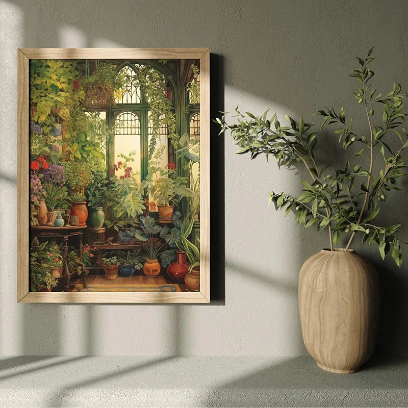 1pc Green Botanical Leaves Interior Art Print Houseplants Nature Indoors Canvas Wall Home Decor Calming Poster Foliage and Plant Peaceful Pleasures Health and Wellness