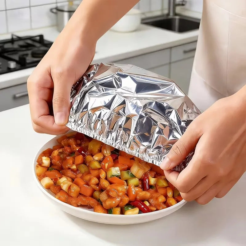 Food-Grade Aluminum Foil Sheets | Heat Preservation 10–100pcs
