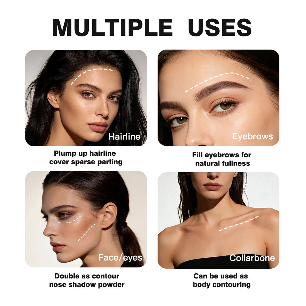 Waterproof Hairline Powder Long Lasting Shadow Filling Forehead Hair Gaps Sweat-proof Fine Powder Natural Color Hairline Makeup Peaceful Pleasures Health and Wellness