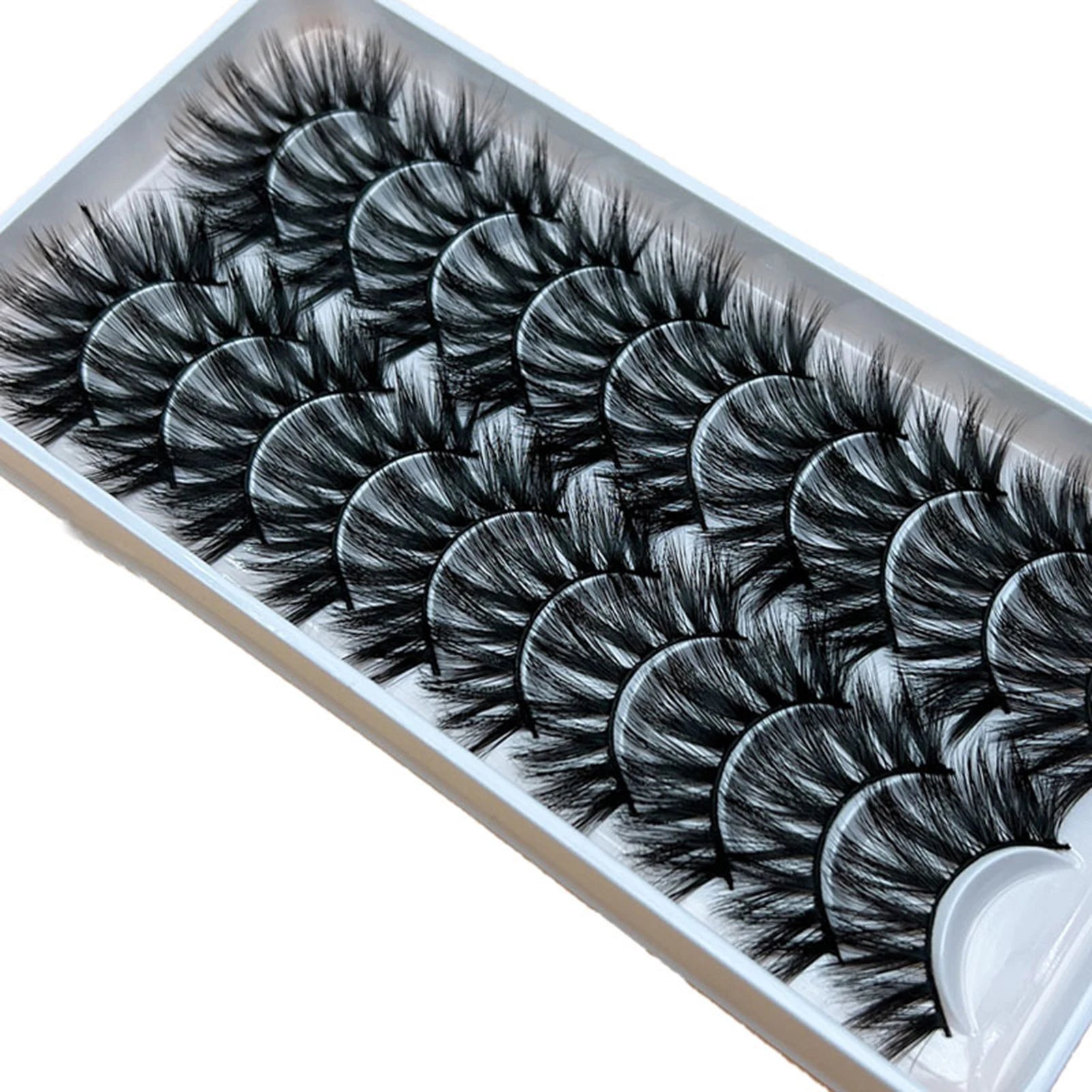 10 Pairs Natural Fluffy False Eyelashes Wispy Lashes 3D Volume Strip Lashes D Curl Fake Eyelashes with Clear Band Eye Lashes Peaceful Pleasures Health and Wellness