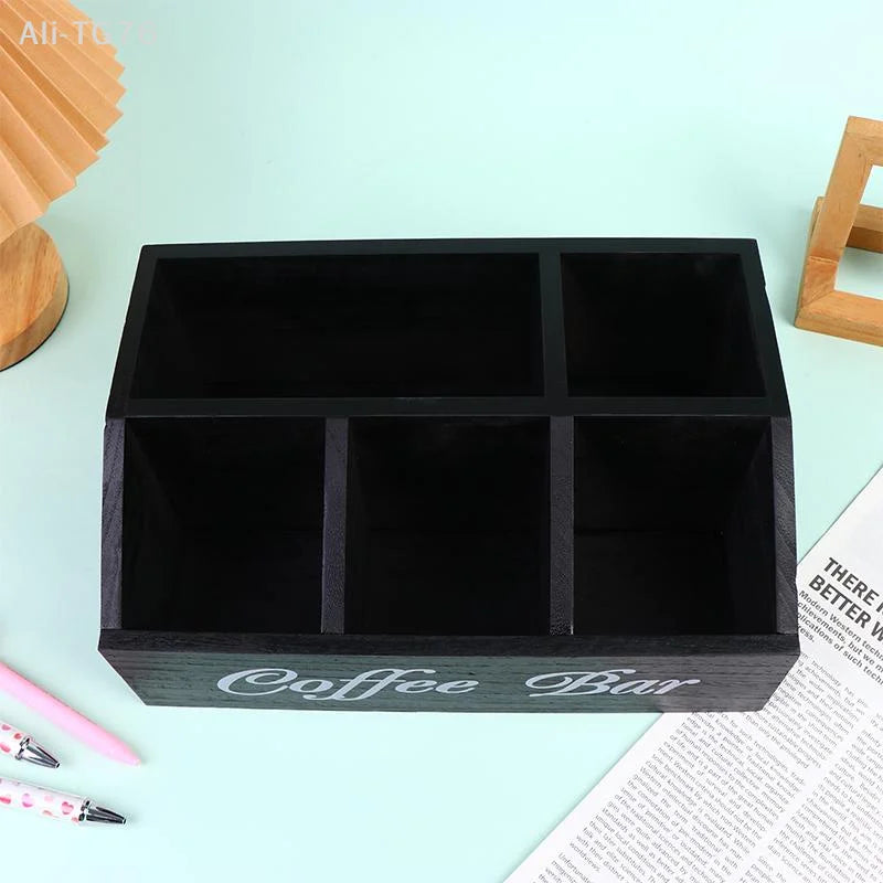 Wooden Coffee Storage Box | Multipurpose Counter Organizer