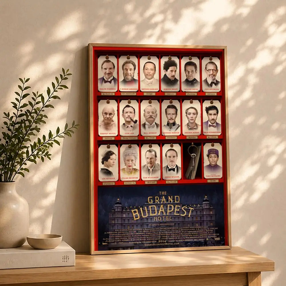 Movie T-The Grand Budapest HotelS Poster HD Self Adhesive Waterproof Wall Art Ideal for Home Office Dorm Bedroom Great Gift Peaceful Pleasures Health and Wellness