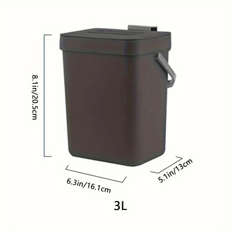 Quiet-Close Sealed Trash Can 3/5L – Space-Saving Eco Bin
