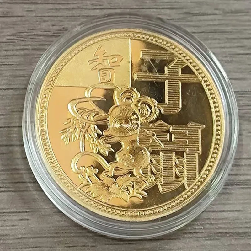 12 Chinese Zodiac Gold Collectible Coins – Feng Shui Lucky Set
