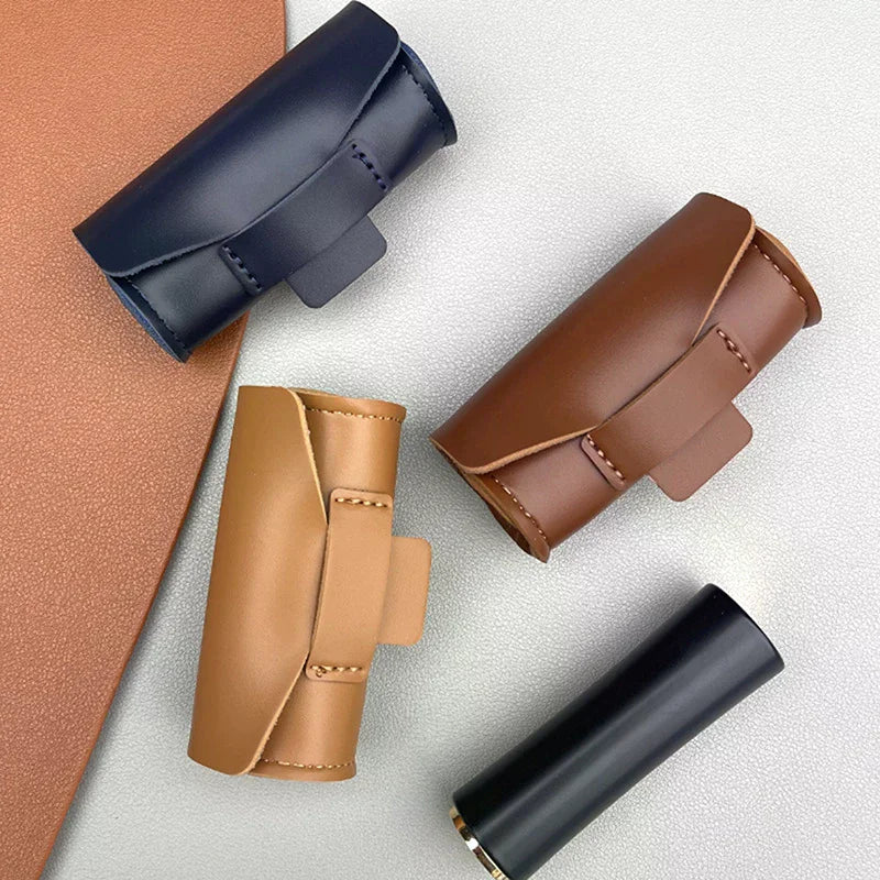 PU Leather Lipstick Case & Lip Balm Holder Sleeve Pouch