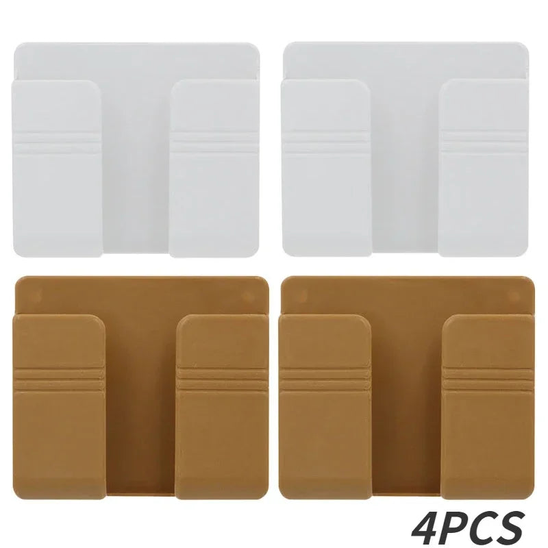 Hanging Organizers Charging Stand Things for the Home Multifunction Kitchen Storage & Organization Remote Control Smarts Phone Peaceful Pleasures Health and Wellness white brown-4pcs