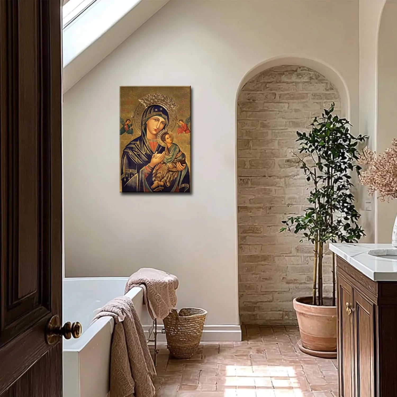 Russian Orthodox Icon Picture Our Lady of Perpetual Help Wall Decor Mother Mary Icon Wall Art mary and Jesus Poster Mary Religio Peaceful Pleasures Health and Wellness