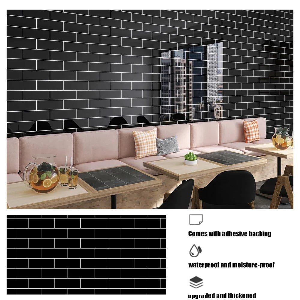 Peel & Stick Tile Wallpaper – Waterproof PVC Kitchen Sticker