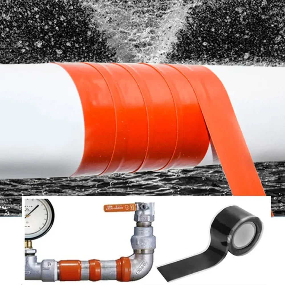1.5/3M Length Multi-Purpose Self-Adhesive Strong Black Rubber Silicone Repair Waterproof Bonding Tape Rescue Self Fusing Wire Peaceful Pleasures Health and Wellness